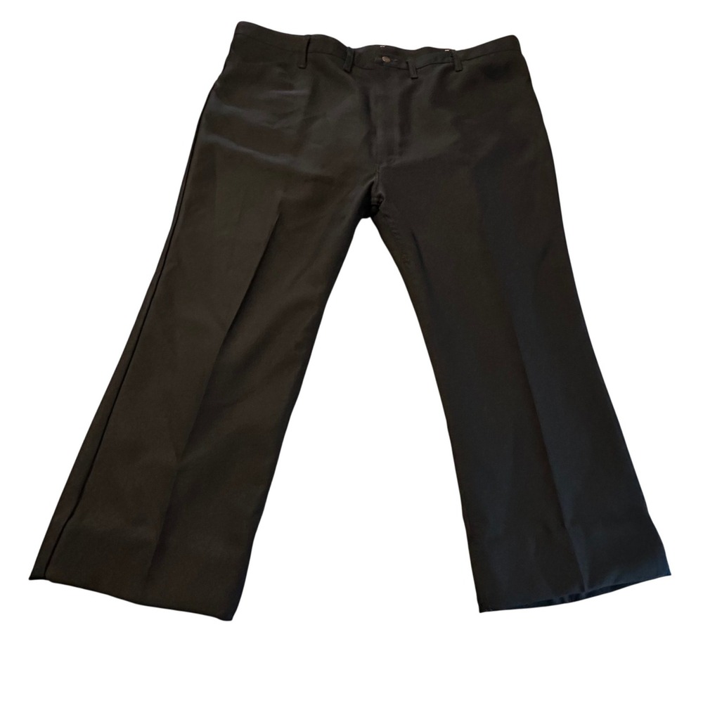 Wrangler Wrancher Dress Jeans Mens 46x25 (READ) Black Polyester Flare Trousers